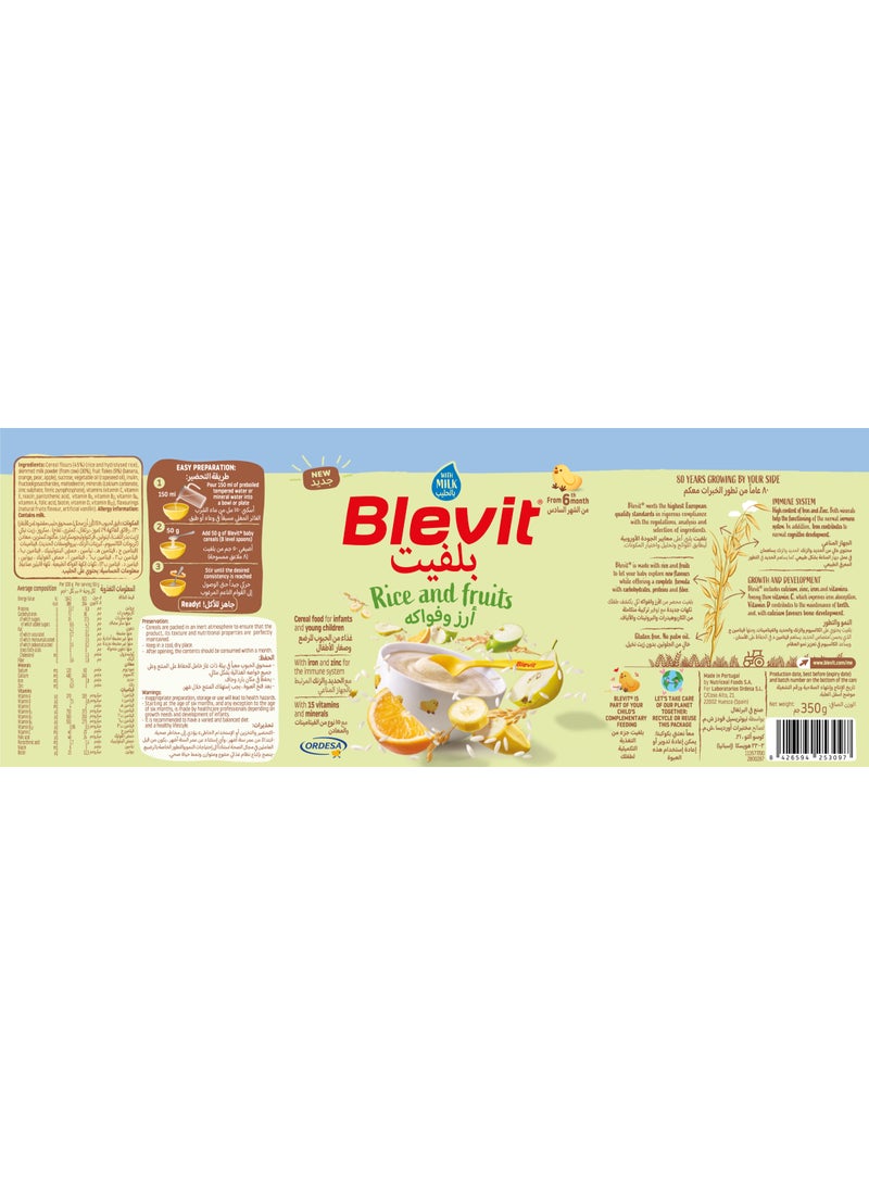 Blevit Rice and Fruits with Milk 350g - Image 4