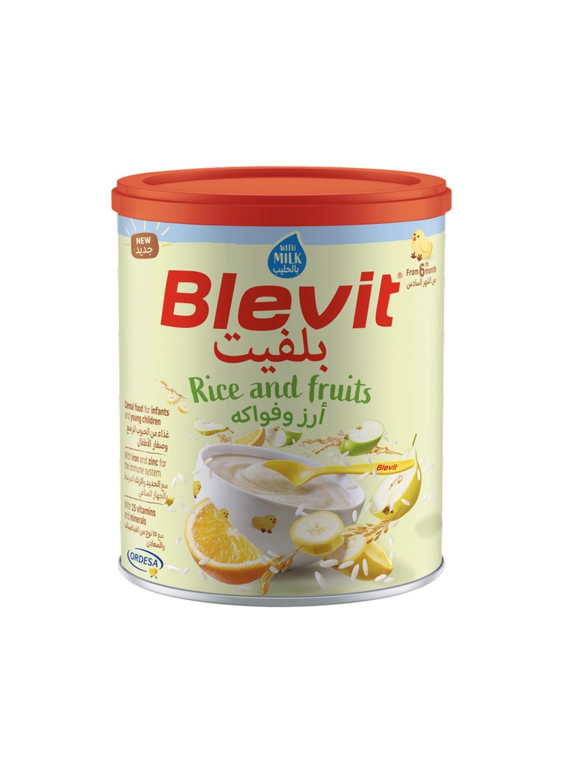 Blevit Rice and Fruits with Milk 350g - Image 1