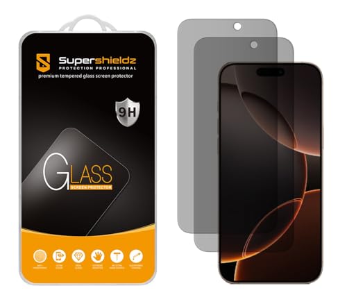 Supershieldz (2 Pack) (Privacy) Anti Spy Screen Protector Designed for iPhone 17 Pro Max/iPhone 16 Pro Max (6.9 inch), Tempered Glass, Anti Scratch, Bubble Free - Image 1