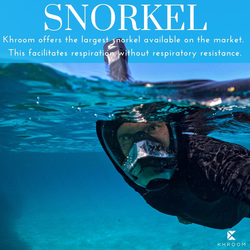 Khroom Full Face Snorkel Mask for Adults | New Valve Tech for Easy Breathing | 3X Larger Air Intake | Leak-Proof & Anti-Fog | Premium Snorkel Gear | Scuba Mask with Action Cam Mount (S/M, Black) - Image 5