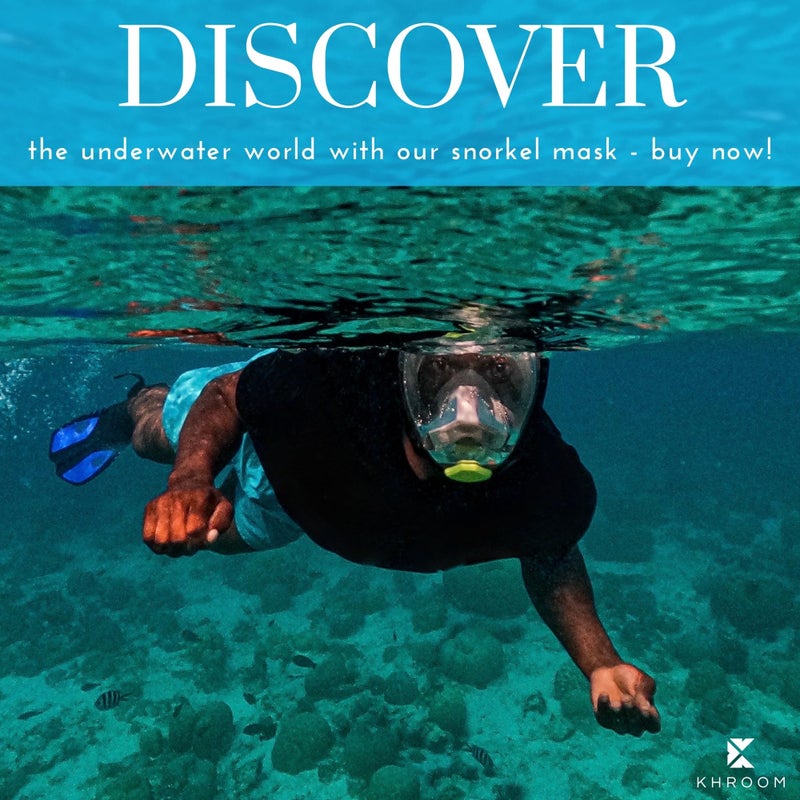 Khroom Full Face Snorkel Mask for Adults | New Valve Tech for Easy Breathing | 3X Larger Air Intake | Leak-Proof & Anti-Fog | Premium Snorkel Gear | Scuba Mask with Action Cam Mount (S/M, Black) - Image 4