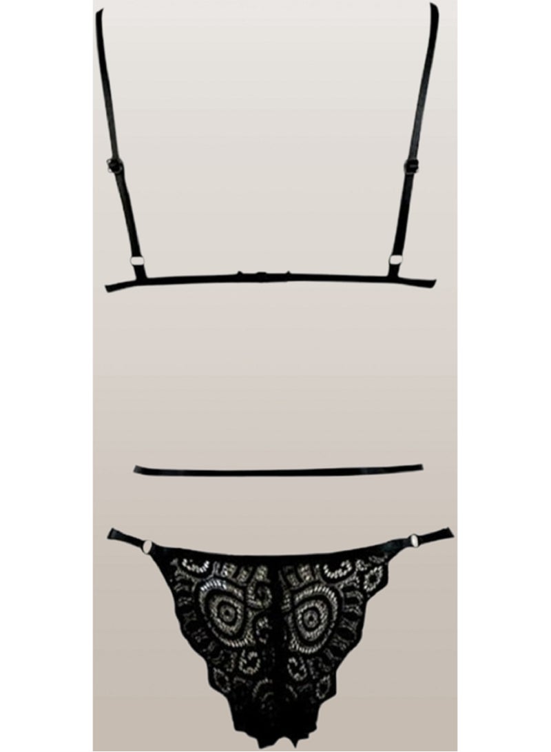 WARD Women's jumpsuit, made of lace, patterned with flowers, one piece - Image 3