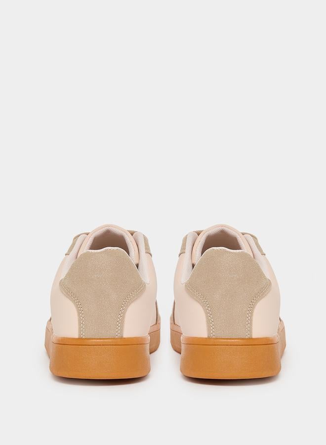 Styli Retro Sole Color Block Lace Up Sneakers - Image 4