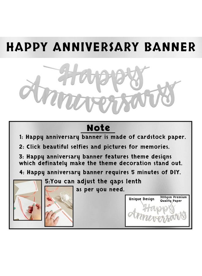 Party Propz Happy Anniversary Decoration Items Kit - 34Pcs Anniversary Balloons For Decoration | Happy Anniversary Banner | Happy Anniversary Balloons | Wedding Anniversary Decoration Items - Image 3
