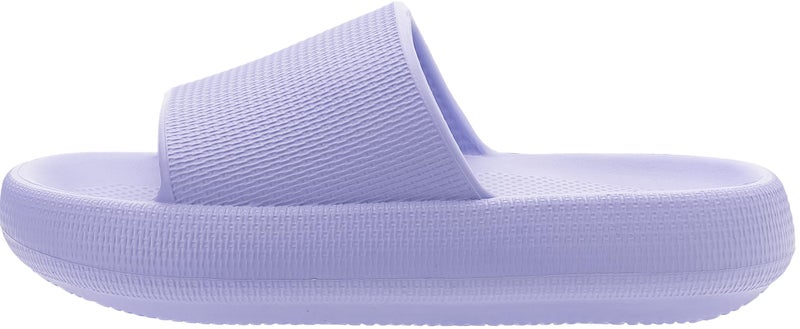 BRONAX Slides for Women Pillow Slippers Lavender Recovery Puffy Squishy Cushioning House Home Summer Sandals Comfy Cushioned Thick Sole 42-43 Light Purple - Image 3