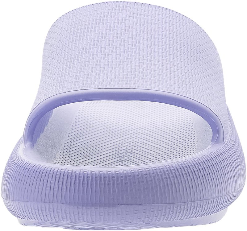 BRONAX Slides for Women Pillow Slippers Lavender Recovery Puffy Squishy Cushioning House Home Summer Sandals Comfy Cushioned Thick Sole 42-43 Light Purple - Image 4