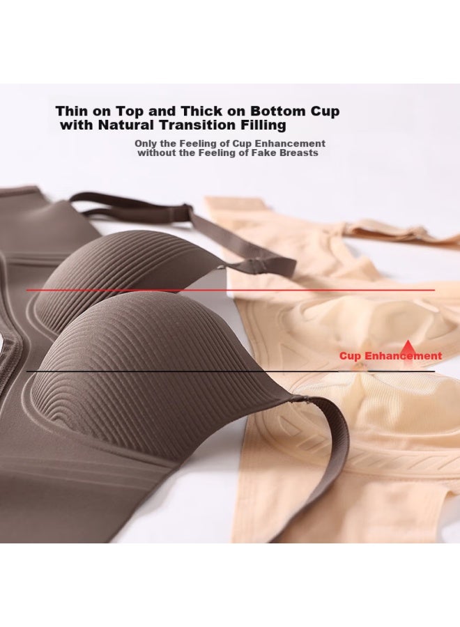 Fentengcare Deep V Push-up Bra Women's Full-figure Non-padded Side Support Lift Anti-sagging Wire-free Bra - Image 3