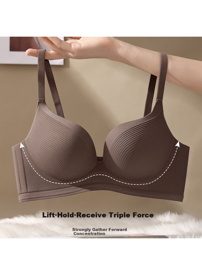 Fentengcare Deep V Push-up Bra Women's Full-figure Non-padded Side Support Lift Anti-sagging Wire-free Bra - Image 2