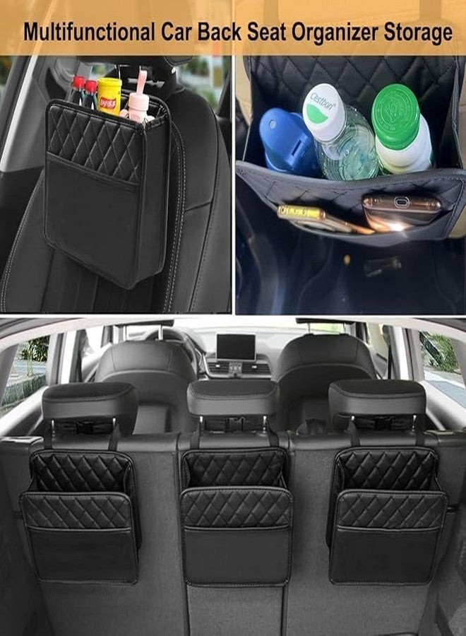 PRIMINI Updated Car Back Seat Organizers and Storage, Seat Organizer for Backseat, Premium PU Leather Front & Backseat Car Organizer Universal Waterproof Hanging Car Seat Organizer for Kids & Adults - Image 4