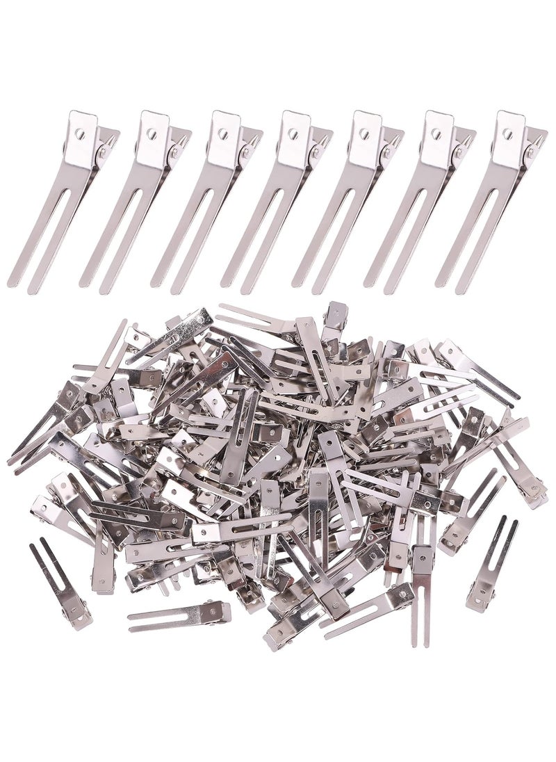 choicbaby 120pcs Double Prong Curl Clips, Metal Hairpins for Hair Styling and Bows, Salon-Grade Hair Clips for Curling (Silver) 