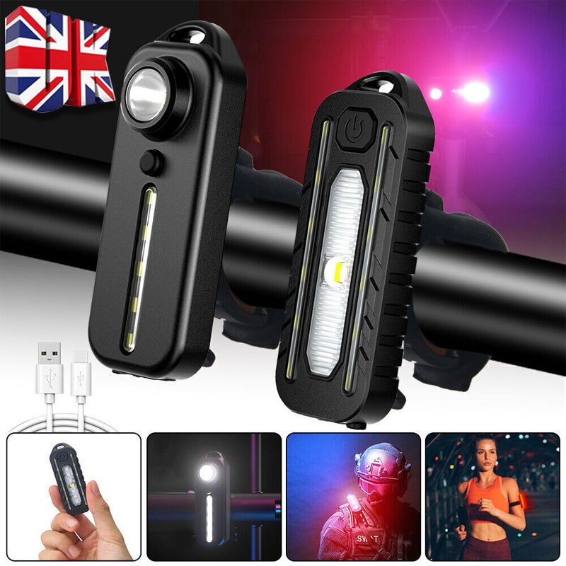 WYT LED Red Blue Shoulder Police Light Clip Flashing Warnings Safety Flashlight Bike - Image 2