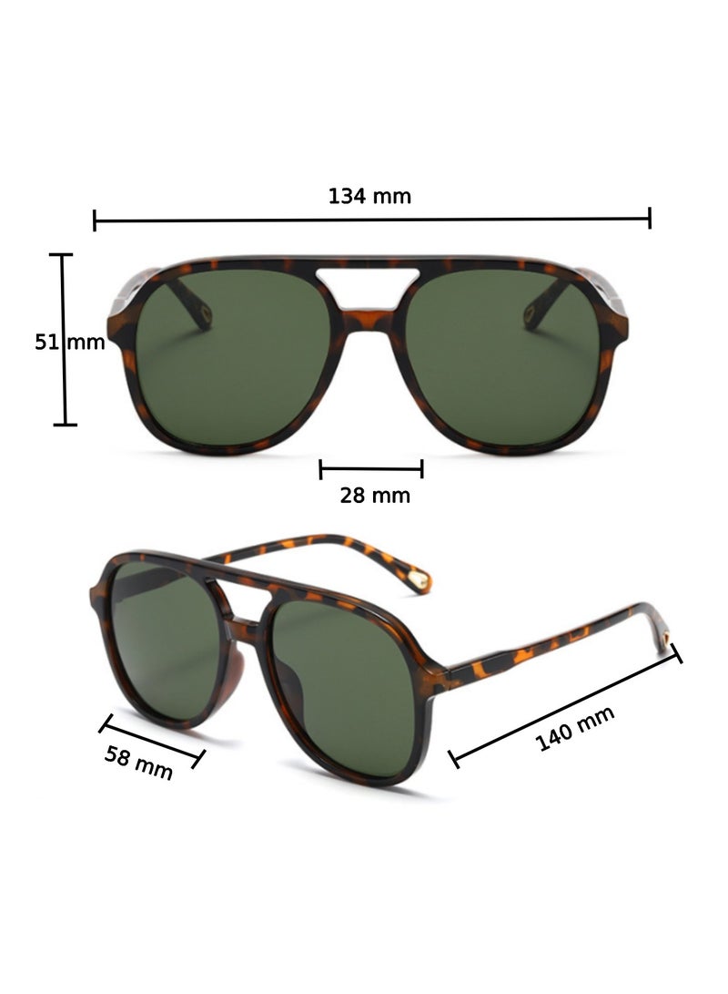 Urban Utility Trendy Sunglasses for Women and Men Retro Vintage Double Bar Aviator Style Polarized UV400 Lenses High-Quality Materials Gift Package Included  - Image 3