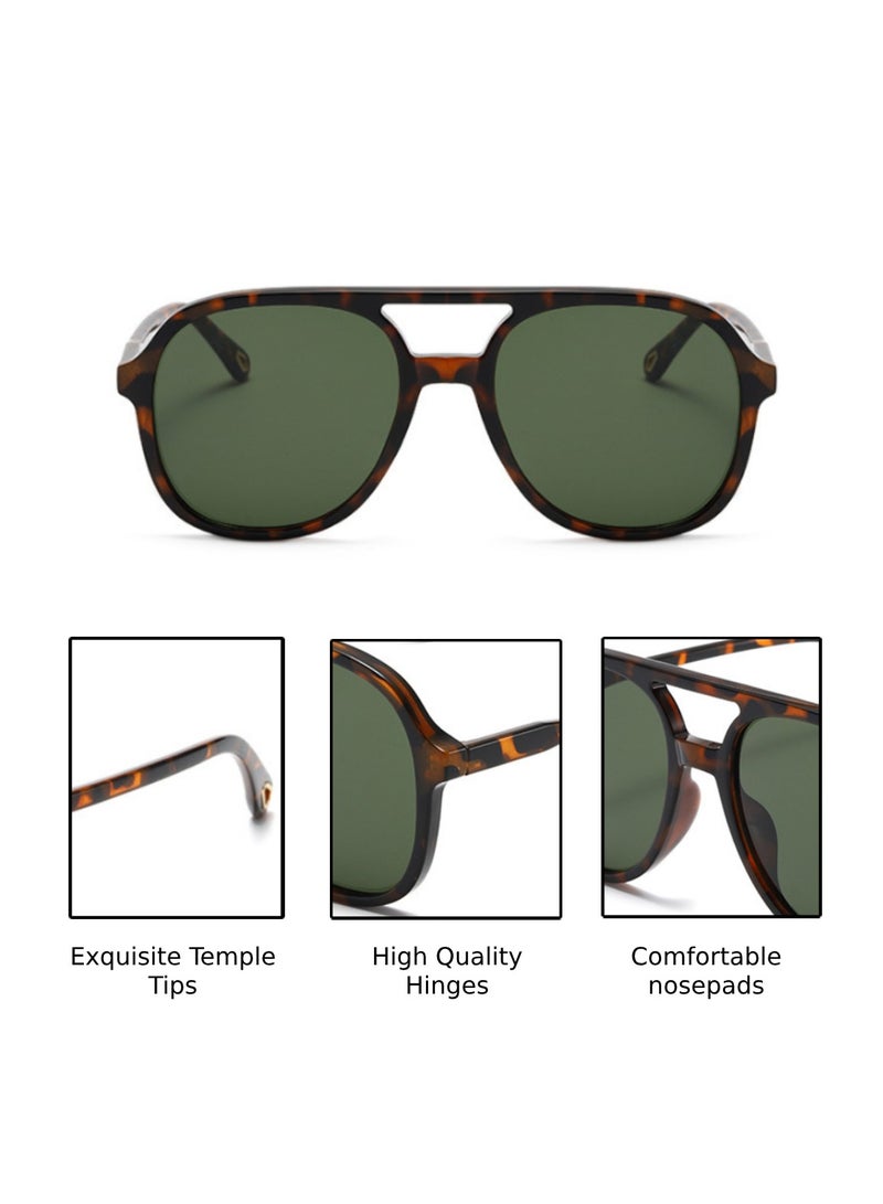 Urban Utility Trendy Sunglasses for Women and Men Retro Vintage Double Bar Aviator Style Polarized UV400 Lenses High-Quality Materials Gift Package Included  - Image 4