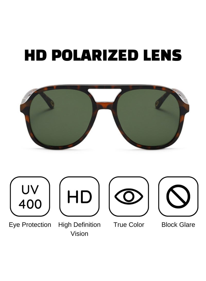 Urban Utility Trendy Sunglasses for Women and Men Retro Vintage Double Bar Aviator Style Polarized UV400 Lenses High-Quality Materials Gift Package Included  - Image 5