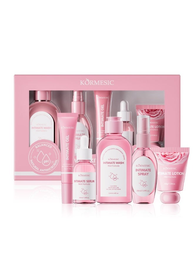 Kormesic Women's Intimate Care 5-Piece Hydrating Set | Intimate Wash 130ml + Intimate Serum 30ml + Intimate Gel 20g + Intimate Lotion 30g + Intimate Spray 50ml - Image 5