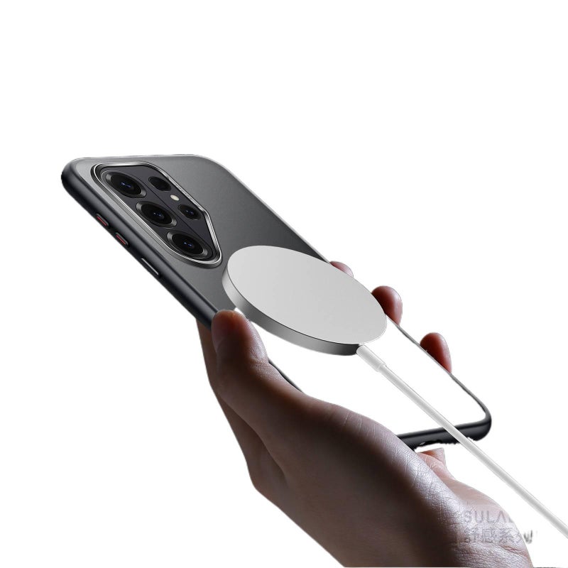 غطاء MagSafe | مغناطيس قوي | حماية من السقوط | مقاوم للصدمات لـ Samsung S26 Ultra / Samsung S26 | أسود - Image 3