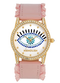 Manoush Manoush Shiny Eye Collection - Women's Analogue Classic Quartz Pink PU Leather Wrist Watch - MSHSE01  - Image 1