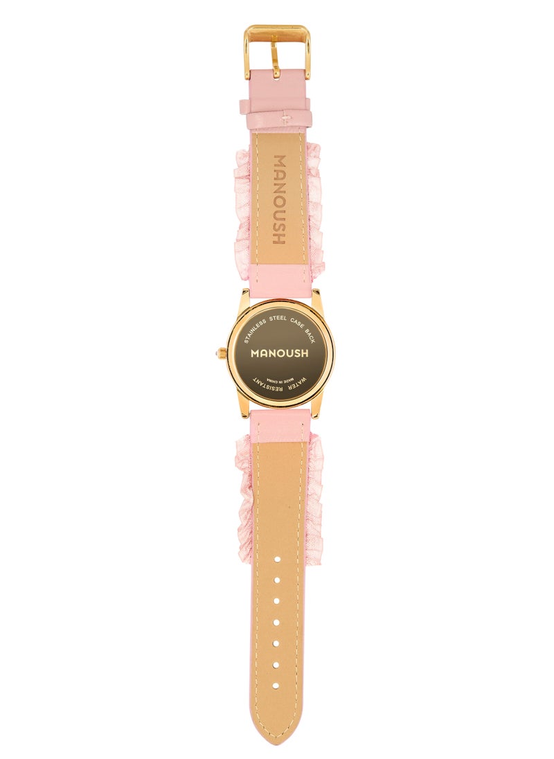 Manoush Manoush Shiny Eye Collection - Women's Analogue Classic Quartz Pink PU Leather Wrist Watch - MSHSE01  - Image 2