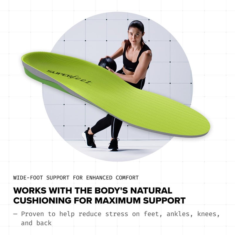 Superfeet All-Purpose Wide-Fit Support Insoles (WideGreen) - Trim-To-Fit Orthotic Arch Support Shoe Inserts - Professional Grade - 13.5-15 Men - Image 5