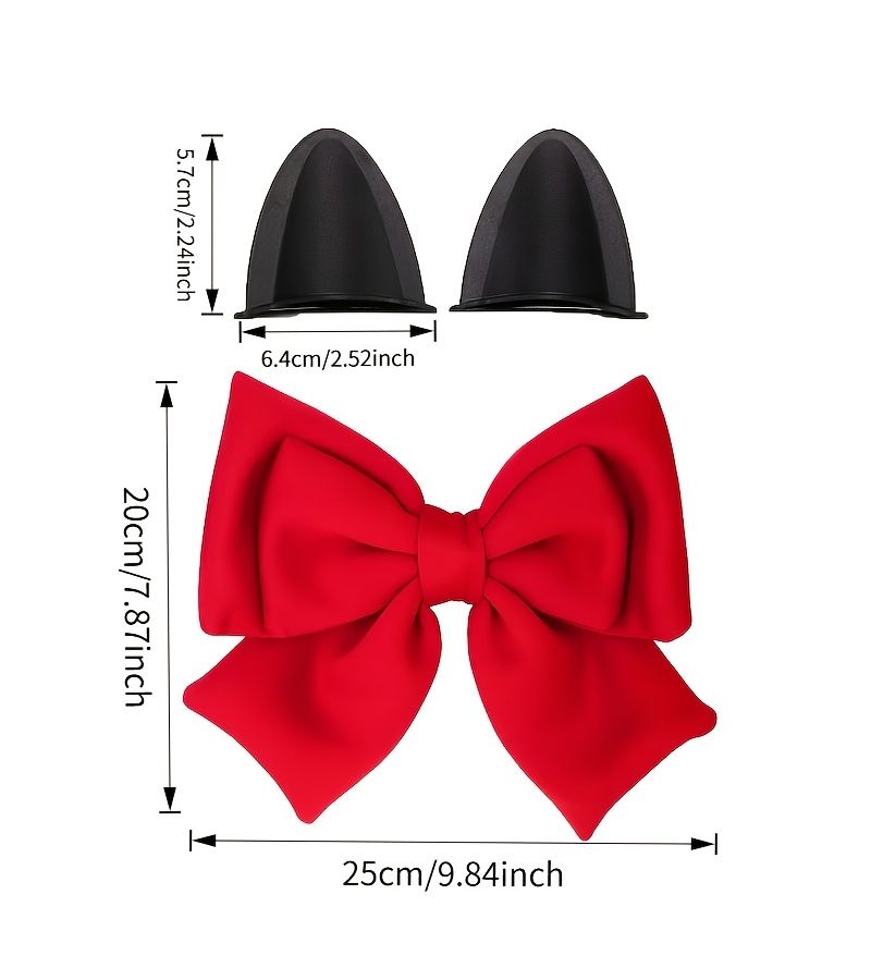 Motorcycle Helmet Cat Ears Bow Decorations With Removable Design Style C - Image 2