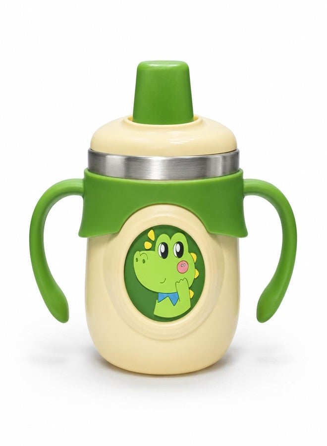 NVS KIDS Stainless Steel Sipper Bottle 260ml | 316 Grade SS | BPA Free | Suitable for Hot & Cold | Travelling Bottle for Kids & Toddler | Training Sippy Cup with Straw/Spout (Green) - Image 1