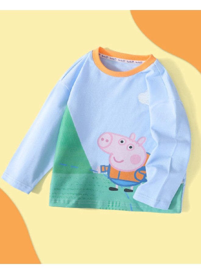 Peppa Pig spring Boys' Comfortable & Skin-friendly Long Sleeve T-shirt Casual Pullover Top For Toddlers - Image 1