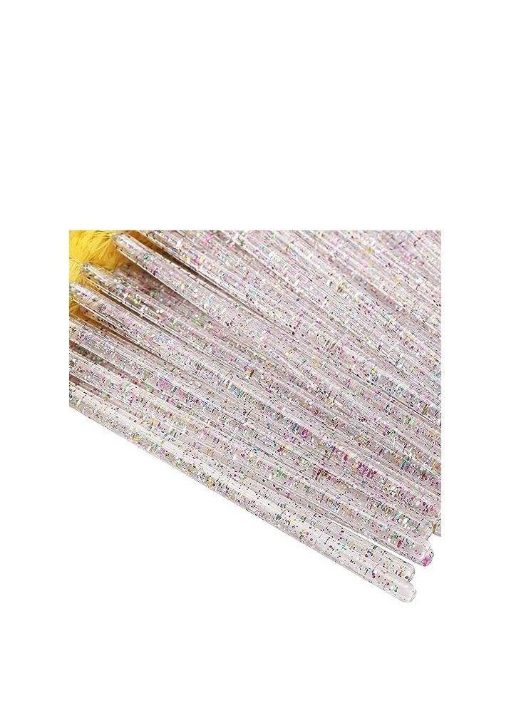 ORiTi ORiTi 50 Pcs Disposable Mascara Brushes Crystal Eyelash Wands Mascara Applicator Spooly for Eyelashes (Crystal-Yellow)  - Image 4
