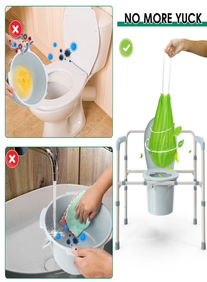 BOOWOO Bedside Commode Liners with Absorbent Pads, 50 Disposable Commode Bags and 50 Pads, Scented Adult Potty Chair Liners, Portable Commode Poop Bags for Commode Chair, Bedpan, Bucket Toilet - Image 2