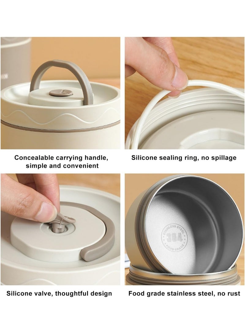 3-Tier Stainless Steel Thermal Lunch Box - Leakproof, Insulated Food Container for Adults & Kids - Image 3