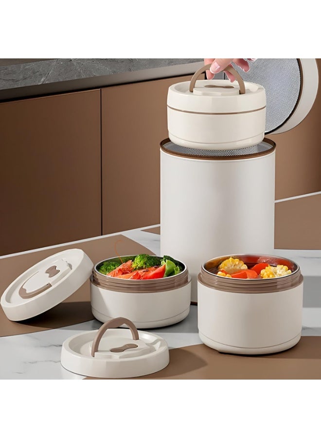 3-Tier Stainless Steel Thermal Lunch Box - Leakproof, Insulated Food Container for Adults & Kids - Image 1