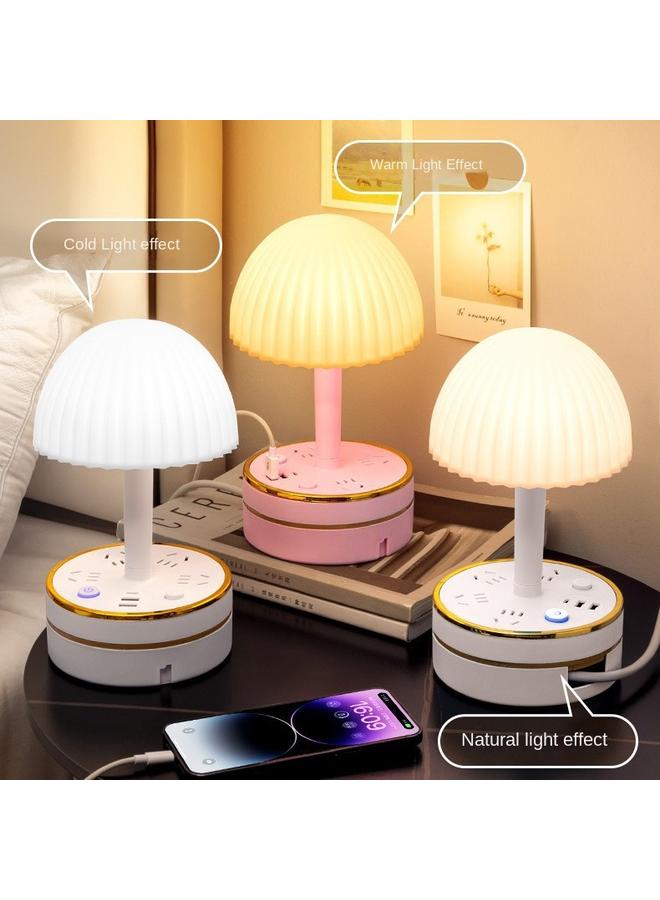 Table Lamp Socket Integrated Bedside Lamp LED Dormitory Bedroom College Students Multi-functional Desktop Plug-in Ins High Color Value