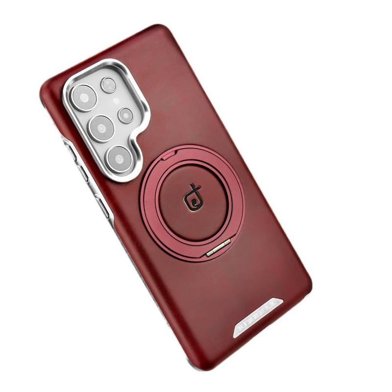 MagSafe Samsung Galaxy S24 Leather Case Texture with Kickstand and Texture in Desert Gold with Lightweight Carry - Image 3