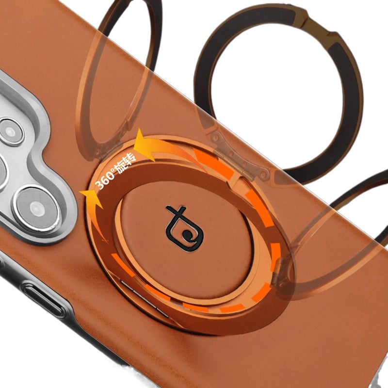 MagSafe Samsung Galaxy S24 Leather Case Texture with Kickstand and Texture in Desert Gold with Lightweight Carry - Image 4