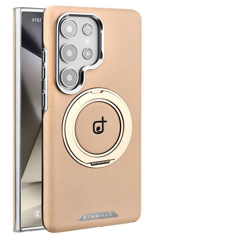MagSafe Samsung Galaxy S24 Leather Case Texture with Kickstand and Texture in Desert Gold with Lightweight Carry - Image 1
