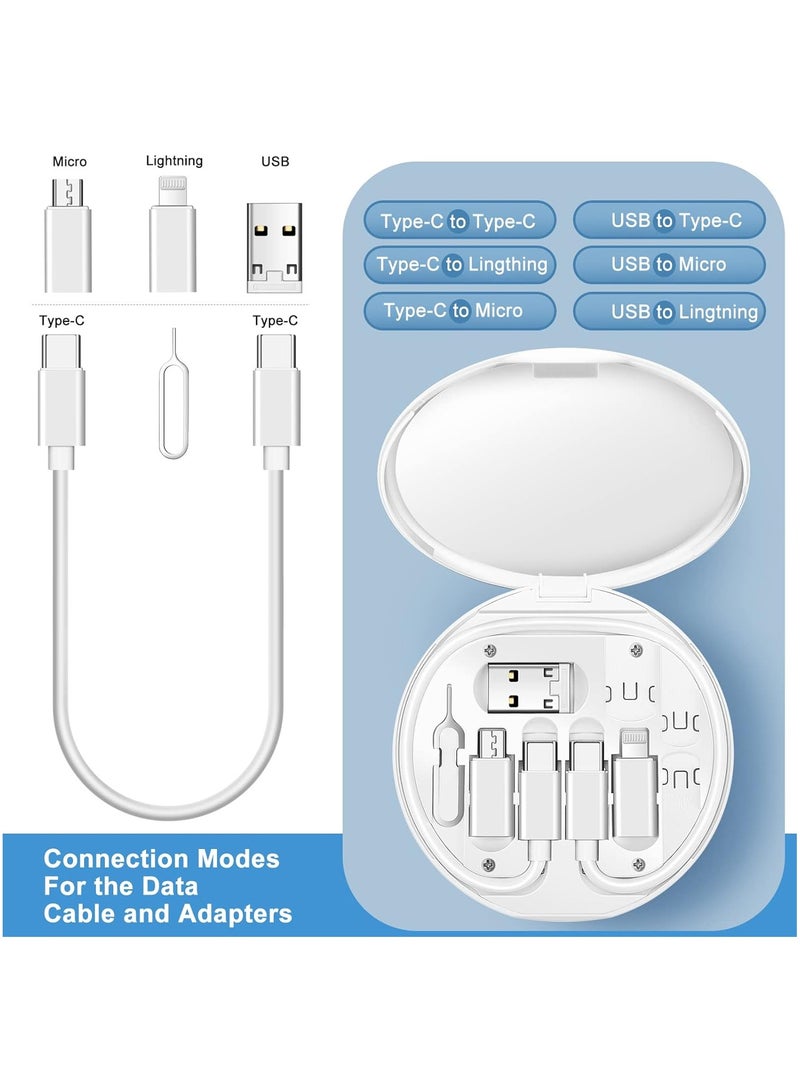 فيرست برو مجموعة محول كابل الشحن المتعدد ، USB C إلى Micro USB / Lightning / USB يمكن استخدام مجموعة محول الكابلات كحامل هاتف (أسود) - Image 2