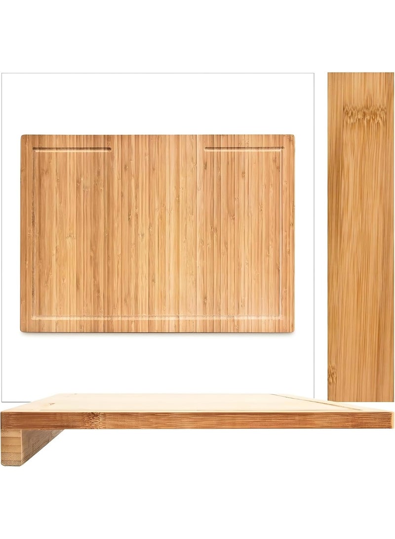 Premium bamboo cutting board with juice groove - Extra large 22x15 inch cutting board for the kitchen - Natural wood cutting surface for meat, vegetables, and food preparation. - Image 4