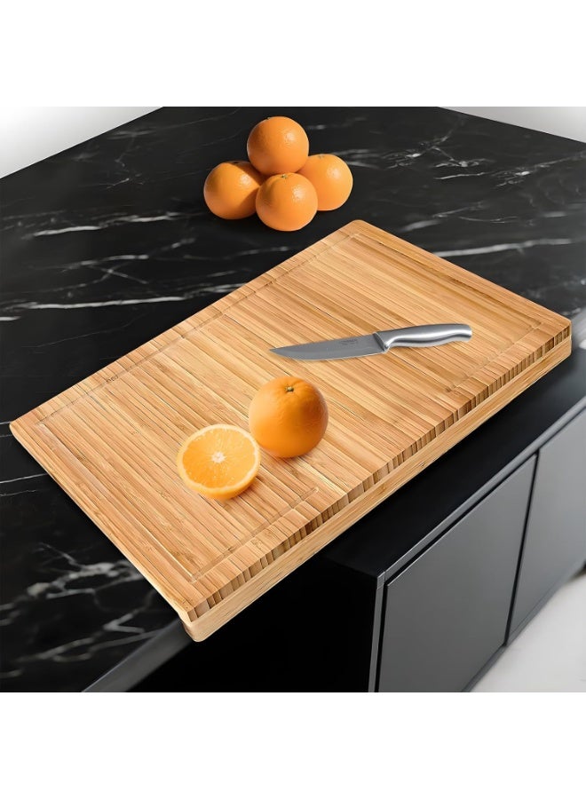 Premium bamboo cutting board with juice groove - Extra large 22x15 inch cutting board for the kitchen - Natural wood cutting surface for meat, vegetables, and food preparation. - Image 5