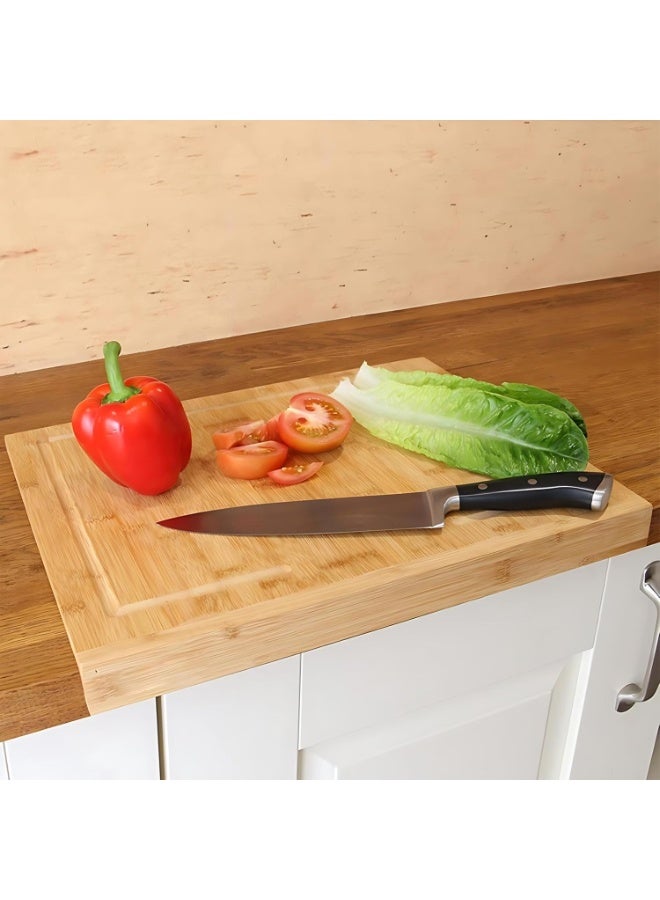 Premium bamboo cutting board with juice groove - Extra large 22x15 inch cutting board for the kitchen - Natural wood cutting surface for meat, vegetables, and food preparation. - Image 2