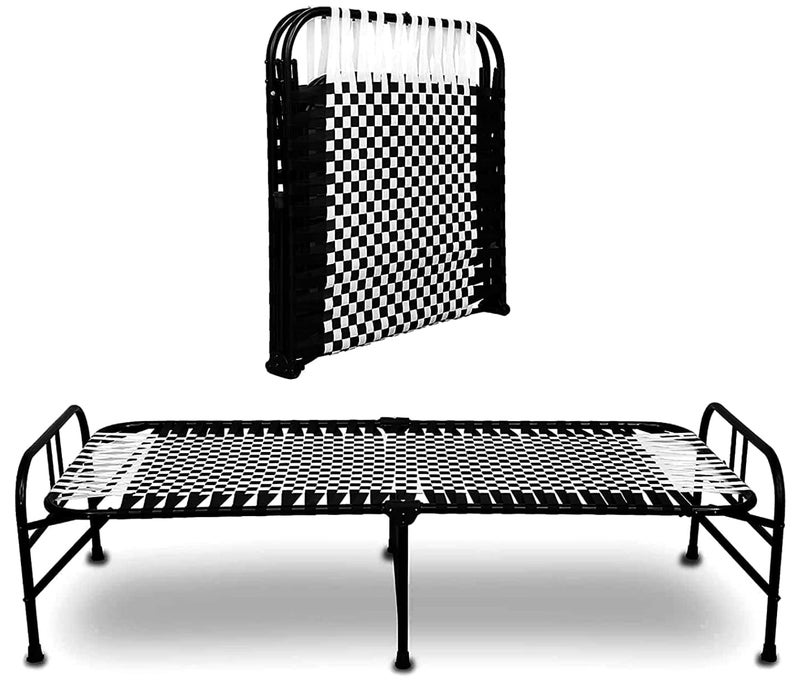 LUSTER Magic Bed Portable Bed Folding Bed Folding Bed Single Folding Bed for Kids Folding Bed for Sleeping Single Bed FrameBlack White - Image 1