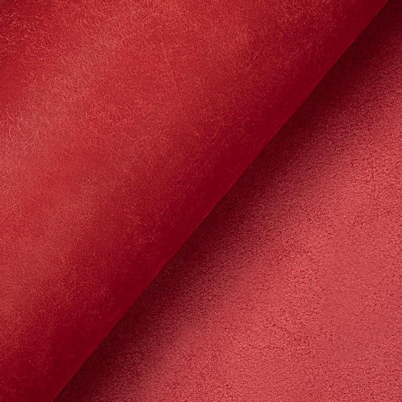WUTA Genuine Leather Square 2022MM Thick Vintage Textured Full Veg Tanned Cowhide for Crafts Sewing Hobby Workshop Red Irregular 3 feet - Image 1