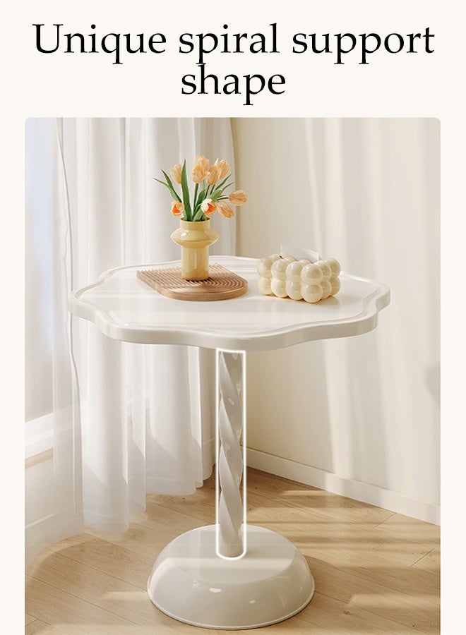 Spides Sofa Side Table Flower Shaped Desktop Design Couch Side Table Sturdy PP Material Coffee Table Sitting Chair End Table Space Saving Modern Accent Snack Side Table for Living Room Bedroom Home Office and Corners - Image 3