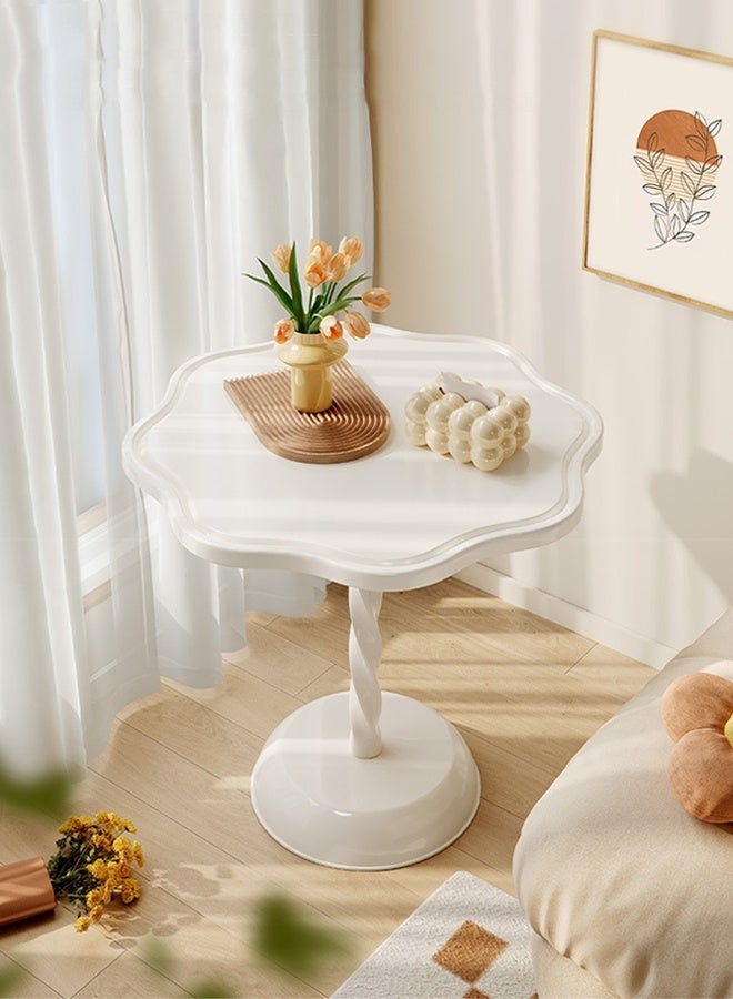 Spides Sofa Side Table Flower Shaped Desktop Design Couch Side Table Sturdy PP Material Coffee Table Sitting Chair End Table Space Saving Modern Accent Snack Side Table for Living Room Bedroom Home Office and Corners - Image 1