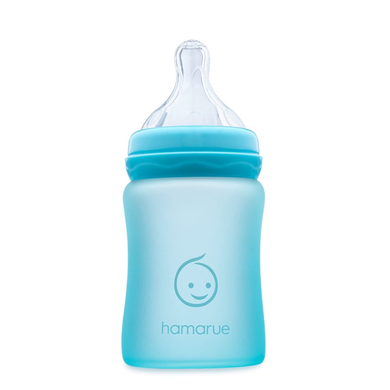 Hamarue 3-in-1 Glass Sippy Cups for Toddlers 1-3 | Silicone Coated Baby Sippy Cup | Non-Toxic Transition Sippy Cup with Removeable Handles | Baby Straw Cup (Teal, 5 oz) - Image 5