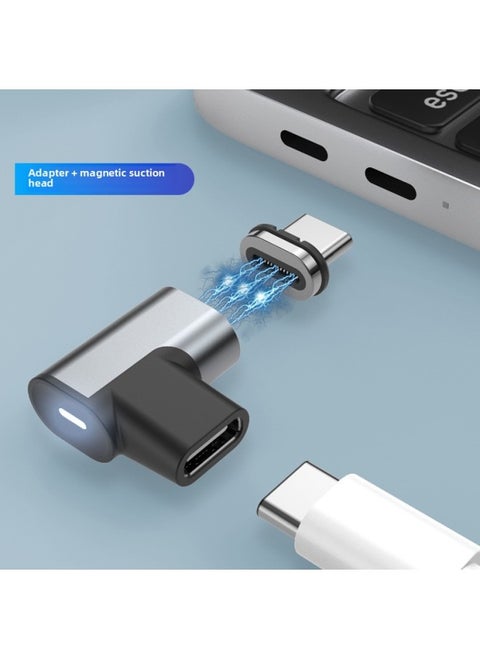 Magnetic Adapter 24p Full Function Type-C3.1 Magnetic Male Female Head Lightning 3 Adapter Use-Color:Grey