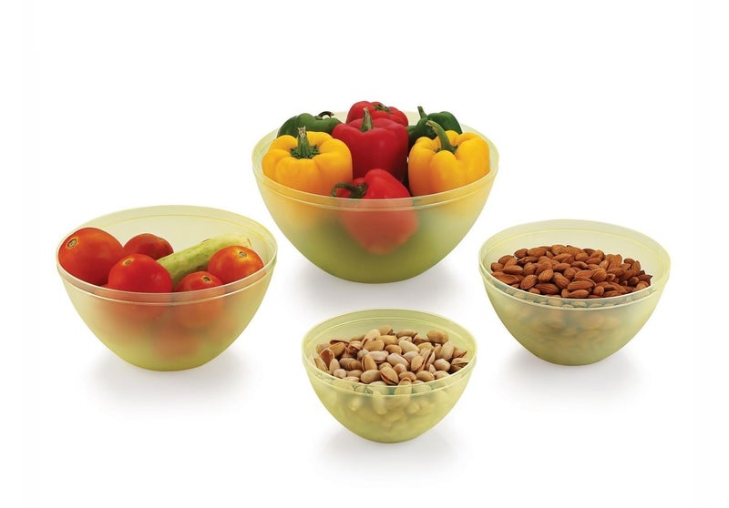 Moltres - Elite Bowl Set of 4 - Durable Plastic - Modern & Stylish - Easy to Clean - Perfect for Serving soups, Salads, Cereals, Snacks, or for Meal prepping and Mixing (Multicolor) - Image 1