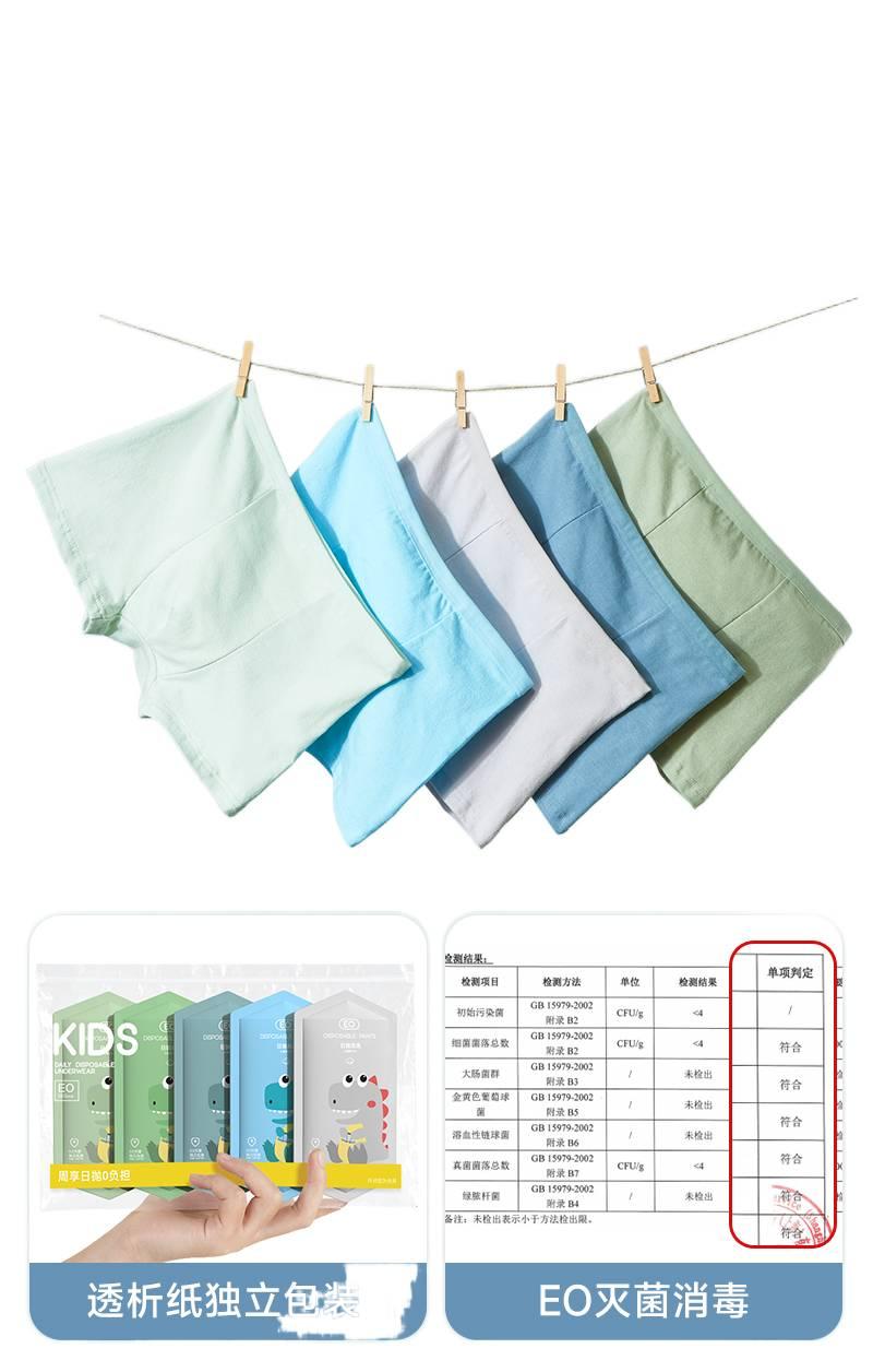 JHJ 5 Pack Disposable Underwear Men Cotton Sterile No-Wash Travel Size L - Image 1