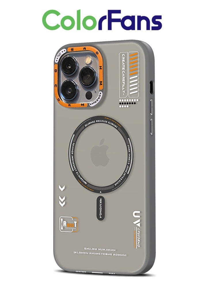 كولور فانس حافظة مغناطيسية لهاتف iPhone 14 Pro Max متوافقة مع غطاء هاتف MagSafe رفيع وشفاف غير لامع باللون الرمادي غير اللامع - Image 1