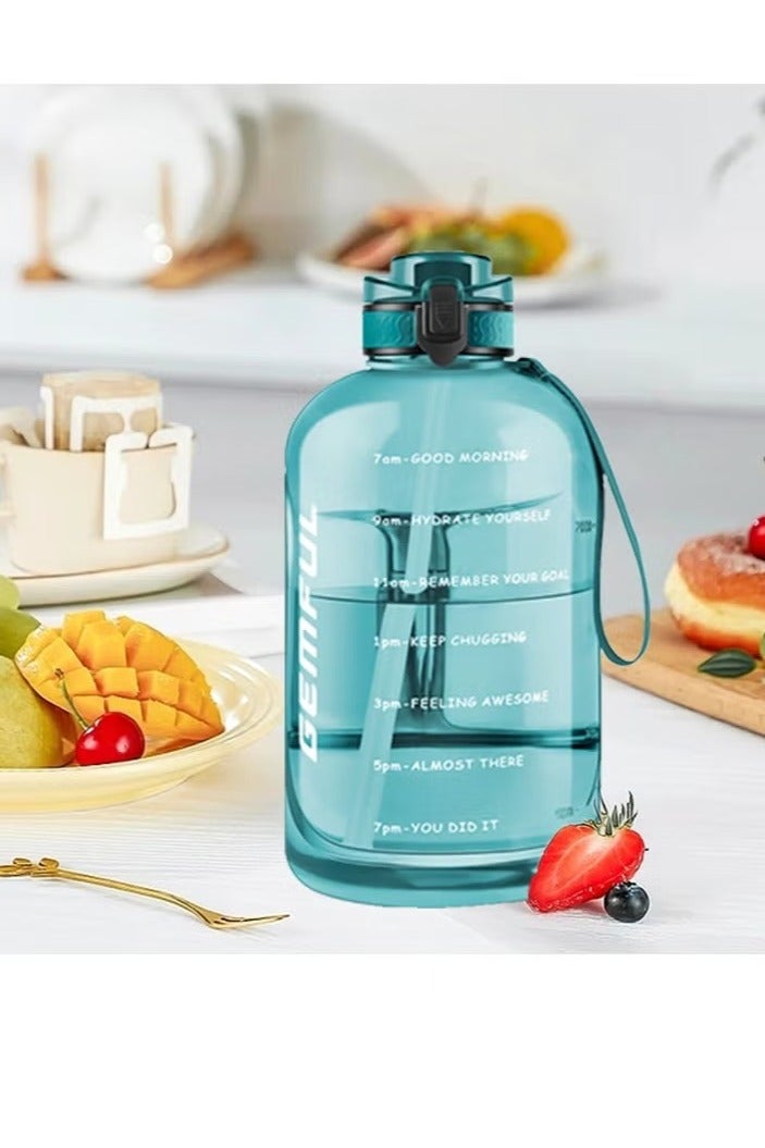 GEMFUL 3l Goal Large Water Bottle with Handle BPA Free Leakproof Motivational Big Sports Capacity Drink Jug - Image 2