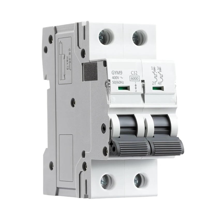 2 Pole C Curve 40A GYM9 MCB Din Rail Mini Circuit Breaker 230V AC Type - Image 3