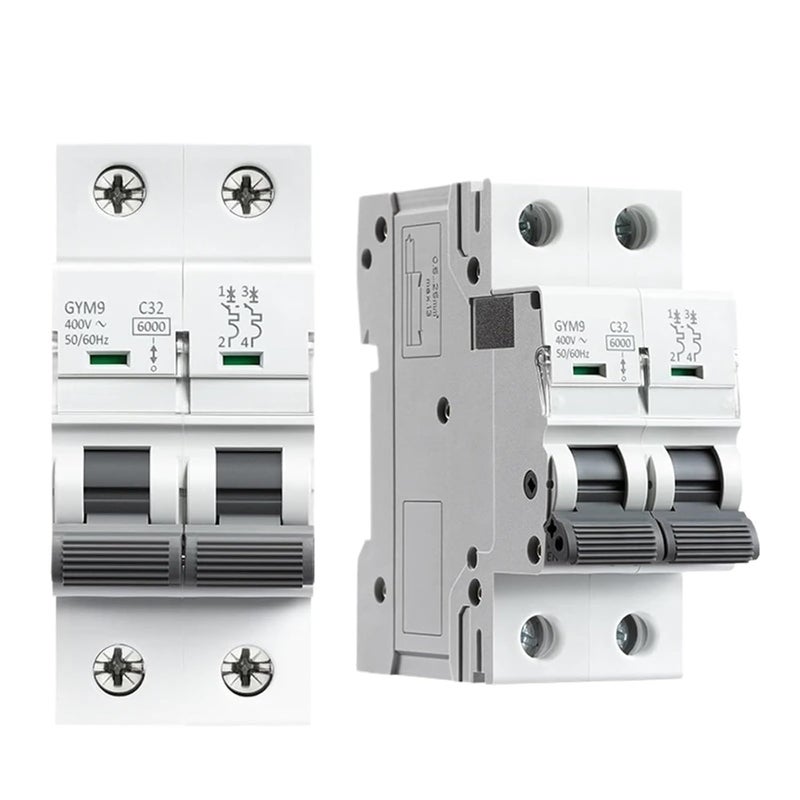 2 Pole C Curve 40A GYM9 MCB Din Rail Mini Circuit Breaker 230V AC Type - Image 1